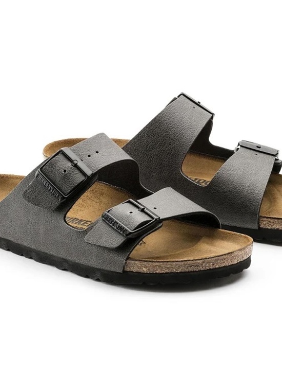 NEW Birkenstock Arizona Anthracite Pull Up Birko Flor Unisex Sandal EU 44 Men 11